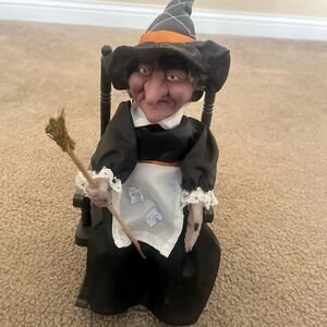 Black and White Witch Figurine